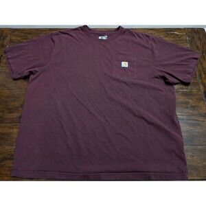 Carhartt K87 Loose Fit Pocket T-Shirt 2XL Maroon Workwear Streetwear